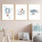 FURLOU Wandbilder Tiere Bilder Kunstdrucke Babyzimmer Deko Leinwand Bilder Poster und Drucke Wandkunst Kinderzimmer Rahmenlos (3x60x90cm)