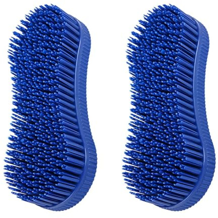 NIYATA 2Pcs Horse Grooming Brush,Blue Horse Brushes for Grooming,Equestrian Massage Tool for Horse Grooming Care,Multifunction and Durable,Easy to Clean