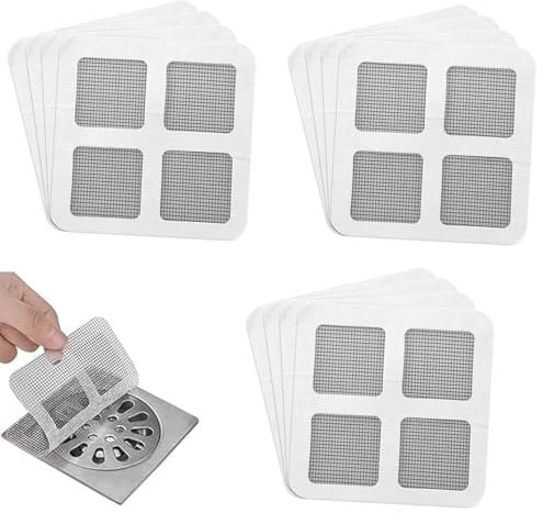 Haarsieb Duschrinne,70 PCS Floor Drain Sticker,Einweg Haarabflussaufkleber,Mesh Platz Boden Abflusssieb Dusche,Shower Drain Cover Hair Catcher,für Dusche,Waschbecken,Küche