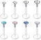 16G Klar Ohrstecker Lippenpiercing 6mm 8mm 10mm 12mm Plastik Ohrringe für Schule UV Flexibel Acryl Kunststtoff Piercing Retainer Helix Knorpel Tragus Labret Piercing Schmuck