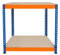 Banco da Lavoro Garage 90x60x90cm - 2 Ripiani, Acciaio Rinforzato, 300kg/Ripiano, Montaggio Senza Bulloni, Layout Regolabile, Piedini in Gomma, Barra di Supporto