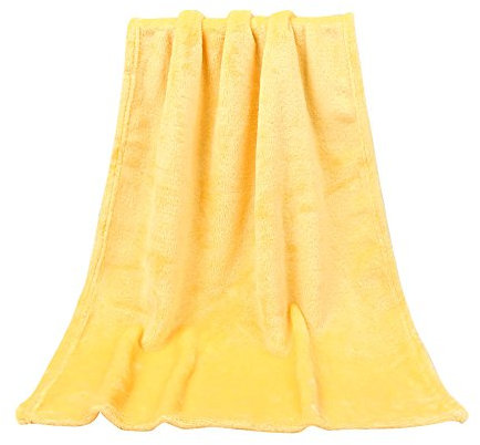 Babydecke Weich Bequem Leicht Flanell Decke für Baby dünne Decke einfarbig Kuscheldecke klein Fleecedecke Baby-Überwurfdecke für Jungen, Kleinkinder, Kinderbett, Kinderwagen 45 x 65 cm (Gelb)