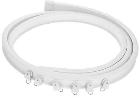 HOLIDYOYO 1 Set Binario per Tende per Tende Nero Montato a soffitto Tende da Doccia per Camper Tenda Tende per finestre Curtain binari per Tende divisorio del soffitto PVC Bianca