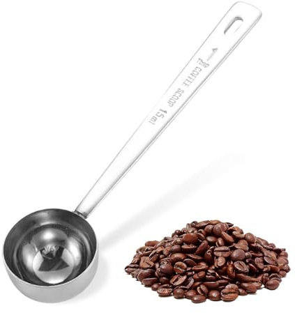 1 cucchiaino da caffè, cucchiaio dosatore da 15 ml, cucchiaino da caffè in acciaio inox, con manico lungo, riutilizzabile, per dimensioni (argento)