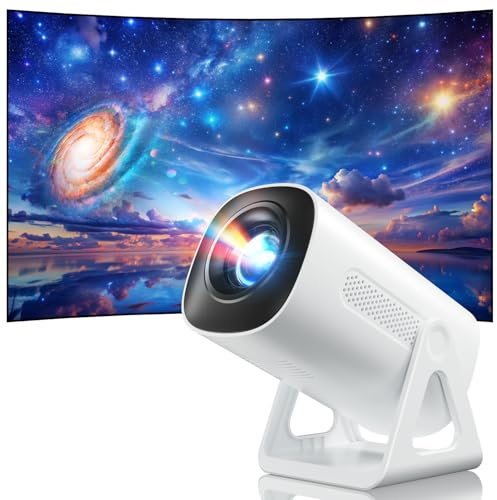 [App integrata & 2025 Upgraded] AMEELA Mini Proiettore Portatile con WiFi e Bluetooth, 4K 1080P Supporto Proiettore Stelle 270°Rotazione per Phone/PS5/HDMI/TV Stick/USB/PC
