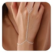 VIROMY Silber Armbänder für Damen Silber 925 Plattierte Kette Diamant Satelliten-Ringe Armband Trendy Simple Fashion Body Jewelry
