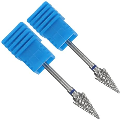 Broca de Acero para Uñas Azul 2 Piezas para Manicura Profesional | Limas de Cutículas y Gel, Uso en Salón y Hogar, para Pulido y Retirada de Esmalte
