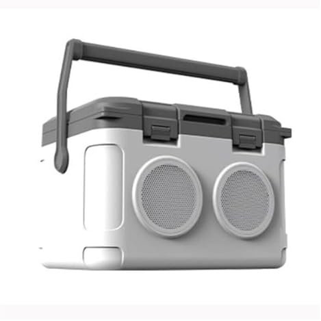 Nevera portátil con Bluetooth para Camping, con Reproductor de música, para Alimentos y Bebidas, con Temperatura Constante de 48 h (Blanca)
