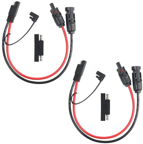 PENGLIN Solarmodul-Anschlusskabel, SAE auf MC-4 männlich, weiblich, Adapter, PV-Verlängerungskabel mit SAE-Polaritäts-Umkehradapter für Wohnmobil, Wohnwagen, Solarmodul-Batterieladegerät, 2 Stück