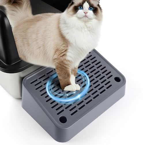 Bartuke Katze Rampe, Katzentreppe, erhöhte Treppen & Stufen für Katze, Wurf Filter Pedal für Kätzchen alte Katzen Katzentoilette, leicht zu reinigen (Dunkelgrau)