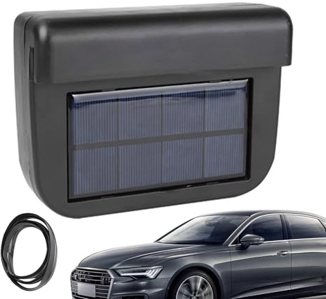 Générique Solar Powered Car Window Fan, Solar Powered Cooler, Multipurpose Car Window Ventilation Fan, Car Cooling Fan
