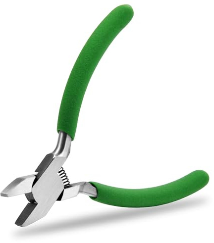 Speedwox 12,7 cm kurze flache Rundzange für Schmuckherstellung - Glatte Backen, federbelastete Zange mit Komfortgriff, Drahtbiege-, Wickel-, Begradigungswerkzeug und Perlenstickerei für DIY-Projekte