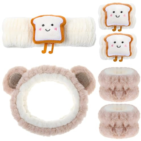 6Er Pack Abschmink Haarband & Handgelenk Waschband Set-Saugfähiges Make-up Stirnband für Gesichtswaschen,Yoga,Sport-Komfortables Sommer Must-Have für Damen und Mädchen