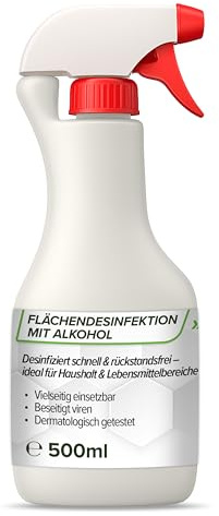 FLOTEX® alkoholisches Flächendesinfektionsmittel 1x500ml - Hochwirksame Flächendesinfektion mit Alkohol - Ideales Desinfektionsmittel für alle glatten Oberflächen