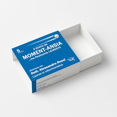 PV Grafik 24 Bomboniere Laurea Personalizzate con Nome, Scatoline Portaconfetti Laurea, Bomboniera Laurea Personalizzata, Portaconfetti Laurea Personalizzati Tema Farmaco Ironico (MOM)