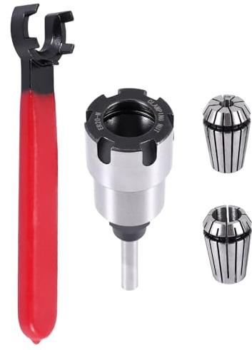 Quzenn Shank Router Bit Colle Collet Extension Chuck Converter Adapter,Convert 1/2,1/4-Inch Shank Bit with ER20 Spring Collet
