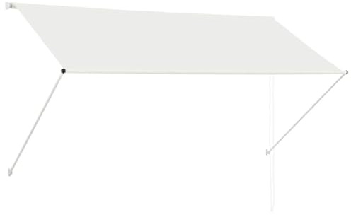 Einziehbare Markise 250x150 cm Creme, wasserdichte UV-beständige Markise mit Stahlrahmen für Terrasse Balkon Garten, einstellbare Höhe und Neigung, einfach zu montieren