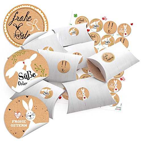 Logbuch-Verlag 10 kleine Geschenkboxen Frohe Ostern Geschenkschachtel Osternest Oster Verpackung zum Befüllen 14,5 x 10,5 cm