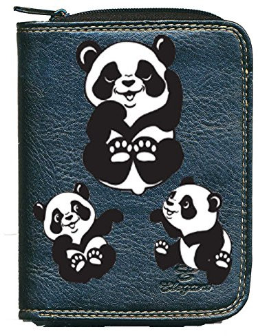 Syl'la Design Animal Porte Monnaie Porte Carte Noir pour Femme (Panda Multi)