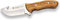 Joker Cuchillo desollador profesional Venado CO65, con desgarrador en el lomo, con cachas de olivo y hoja de 10 cm, funda de cuero, herramienta de pesca, caza, camping y senderismo