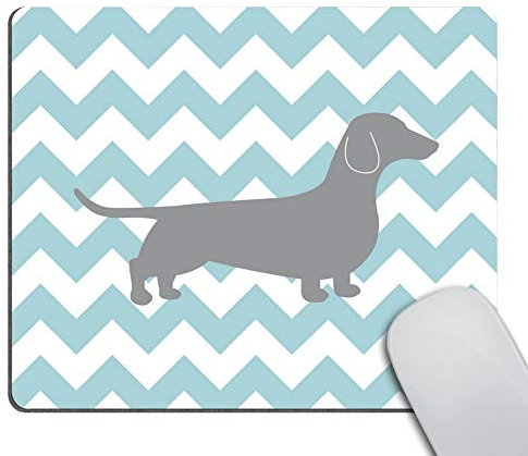 Wasach Gaming Mouse Pad Custom,Dachshund Chevron Personality Desings Gaming Mouse Pad 9.5 X 7.9 Inch (240mmX200mmX3mm)
