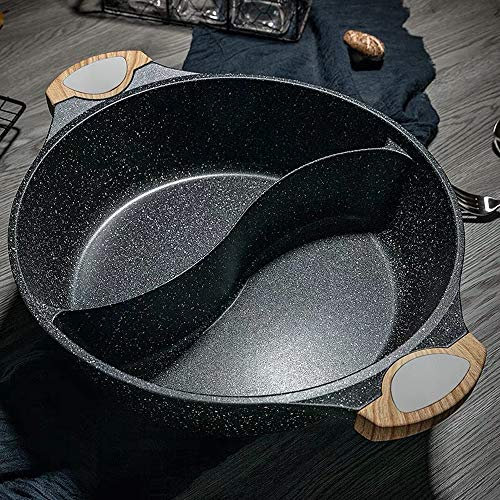 KLgeri Maifan Stone Faitout en granit anti-adhésif 2,3 kg Grande capacité avec deux grilles Couvercle transparent Compatible avec différentes cuisinières