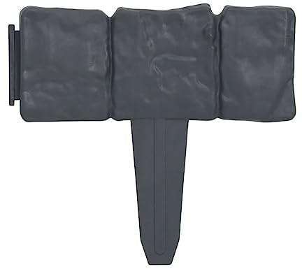 vidaXL 41x Clôture de Jardin Bordure de Pelouse Bordure de Gazon Clôture de Pelouse Arrière-cour Extérieur Aspect de Pierre Plastique 10 m
