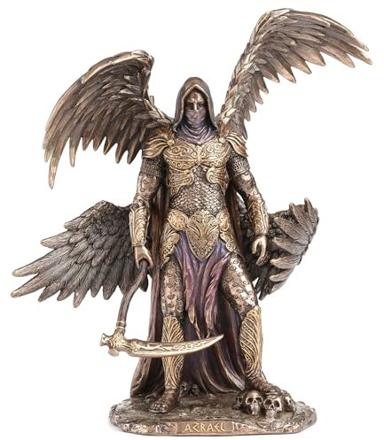 Veronese Design Skulptur Azrael, Erzengel des Todes, kaltgegossenes Kunstharz, Bronze-Finish, 27,7 cm