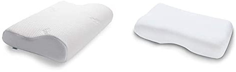 TEMPUR Kissen Set mit Füllung und Bezug, Original Kopfkissen Größe M mit Jersey-Kissenbezug (weiß)
