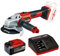 Einhell Akku-Winkelschleifer AXXIO 18/125 Power X-Change (18V, Ø125mm, Li-Ion, Brushless, Softstart, Wiederanlauf-, Scheiben-, Überlastschutz, inkl. 5,2 Ah Akku und Ladegerät, ohne Trennscheibe)