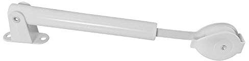 ZZLZX 1PC Spring Loaded Cord Tensioner, Metal & Plastic, White, Tension Rod for Curtains & Vertical Blinds