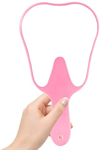 faruijie Dental Handspiegel Bunte Kunststoff niedlich Zähne Shaped Mirror Mündliche medizinische Funktion Kleiner Gesichtsspiegel Leichter Makeup-Spiegel für Kinder Mädchen Frauen und Klinik