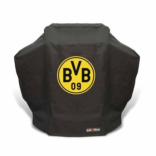 Grillfürst Grill Abdeckhaube BVB Borussia Dortmund - robuste Grill-Abdeckung 133 x 72 x 109 cm, wetterfest und wasserdicht, Abdeckung Gasgrill für Weber Gasgrill Serie Spirit 200