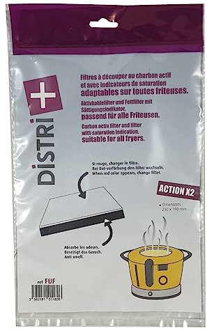 Distri+ - Filtres universels anti-graisse et anti-odeur pour friteuse à découper à la taille - 230 x 190mm