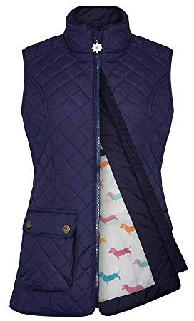 Ladies Champion Country Estate Banbury Diamond Quilted Gilet Bodywarmer - Navy Blue - 12,1662