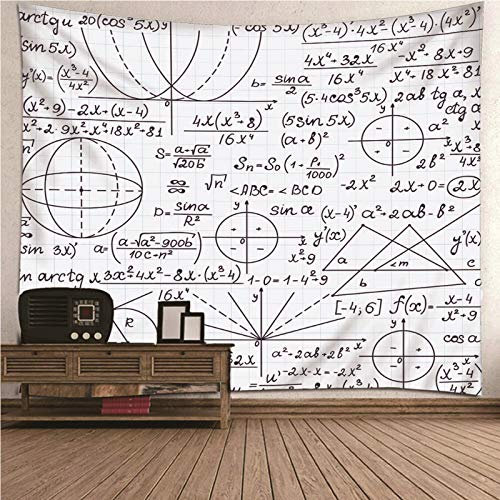 Banemi Deco Teppich, Wandteppich Gaming Room Schwarz Weiss Formelmuster Polyester Gobelin für Wohnzimmer Schlafzimmer 350x256CM