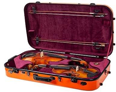Crossrock Fiberglas-Koffer mit TSA-Schloss 38,1-41,5 cm Viola, eine 4/4 Violine-Orange (CRF2020DVLOR)