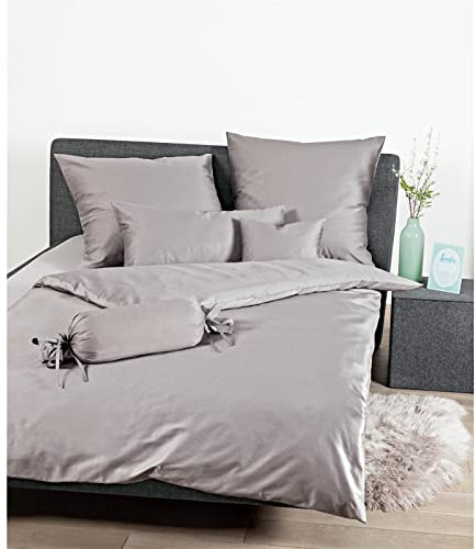 Janine Mako Satin Bettwäsche Uni Colors 135 x 200 cm Vulkan