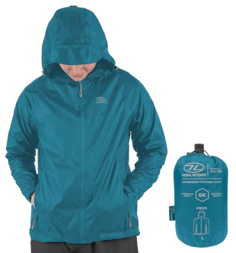 Highlander Herren Stow and Go Wasserdichte Jacke, blau (petrol blue), M
