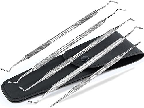 Eckenheber Set Fußpflege Fußpflegeinstrument mit Etui Edelstahl Fein Mittel Mittellang Breite Enden Nagelheber Nagelpflege Doppelinstrument Pediküre-Instrument. Qualität vom Fachhandel