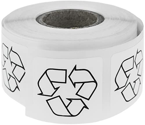 CableMarkt - Rolle mit 500 Klebeetiketten mit Recycling-Logo 25x25 mm
