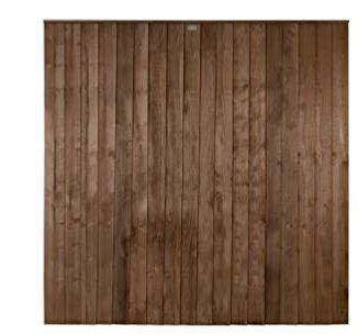 Forest Garden 6ft x 6ft (1.83m x 1.85m) Brown Pressure Treated Closeboard Fence Panel - Pack of 5