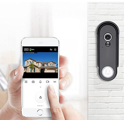Sonnette intelligente avec caméra, caméra de sonnette vidéo Tuya WLAN 1080P, sonnette vidéo sans fil avec batterie, audio bidirectionnel, aucun perçage requis, vision nocturne claire, capteur PIR, éta