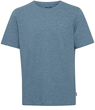 Blend BHWilton Melange Tee Herren T-Shirt Kurzarm Shirt Rundhals-Ausschnitt kleine Bruststickerei hochwertige Baumwoll-Qualität, Größe:3XL, Farbe:Bluestone (184217)