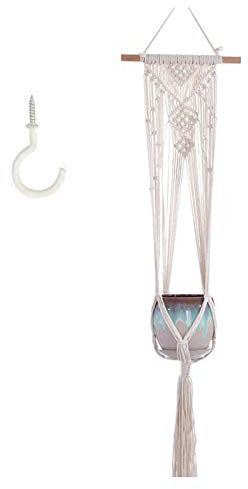 Caritierily Potted Plants Live Basket Pot Garden Flower Made Hanging Net Piece Hanging Hand A By Of Home Decor (B, One Size)