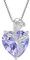 FJ Herz Kette Damen 925 Sterling Silber Alexandrit Kette Juni Geburtsstein Halskette Anhänger Rose Blume Schmuck Geschenke für Frauen Mutter Freundin Mama