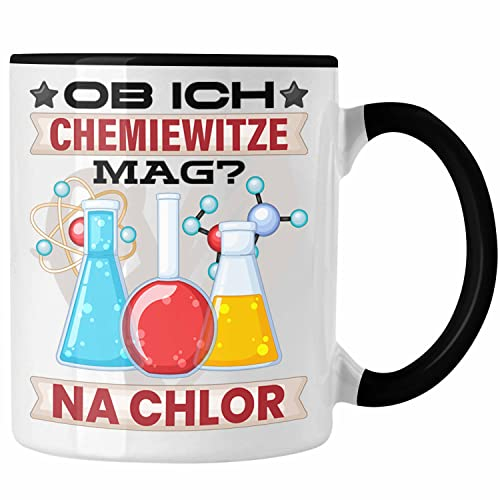 Trendation - Chemie Tasse Geschenk Chemiker Na Chlor Geschenkidee Chemie-Student (Schwarz)