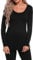 INNERSY Thermal Oberteil Damen Schwarz Thermounterwäsche Frauen Winter Ski Unterwäsche Baselayer (XL, Schwarz)