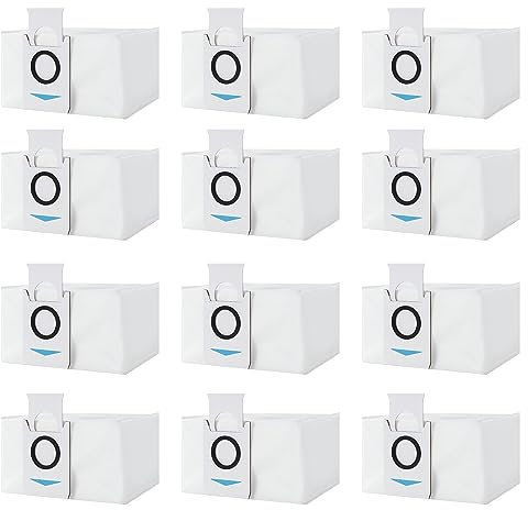 12 Pièces Sacs d'aspirateur Accessoires pour Ecovacs Deebot X1 Omni / X1 e Omni Aspirateur Robot, Sac À Poussière Pièces,3.2L Grande Capacité Sacs d'aspirateur de rechange