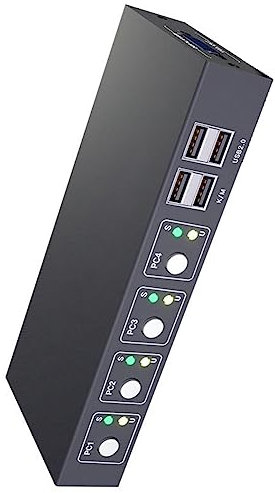 Xptieeck VGA KVM Switch 4 Ports VGA Video Switcher Splitter Adapter for PC Monitor Projector
